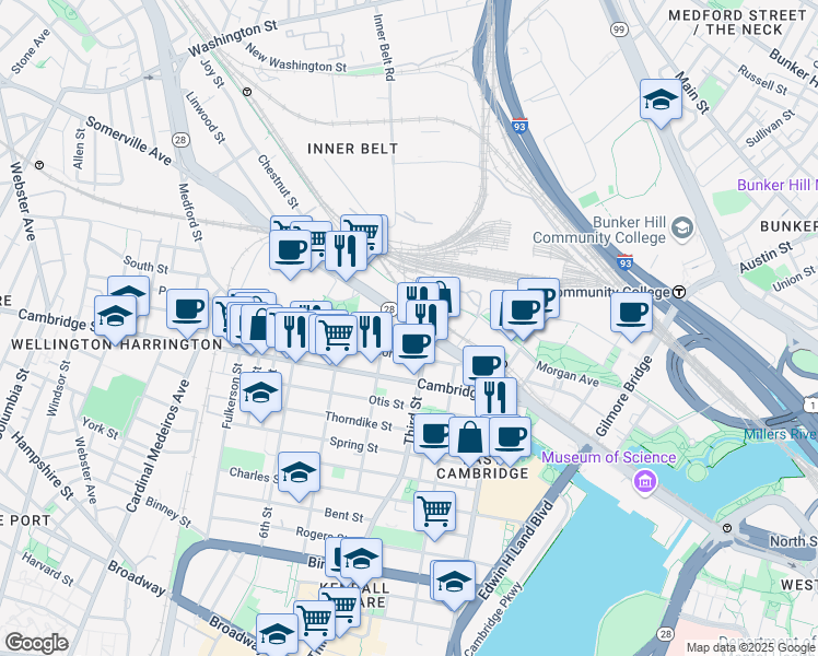 map of restaurants, bars, coffee shops, grocery stores, and more near in 