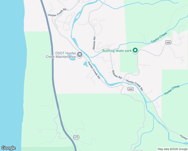 map of restaurants, bars, coffee shops, grocery stores, and more near Mill Stream in Gold Beach