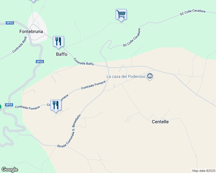 map of restaurants, bars, coffee shops, grocery stores, and more near 16 Strada Comunale San Benedetto in Provincia di Pescara