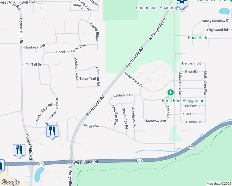 map of restaurants, bars, coffee shops, grocery stores, and more near 1948 Lakindale Drive in Machesney Park