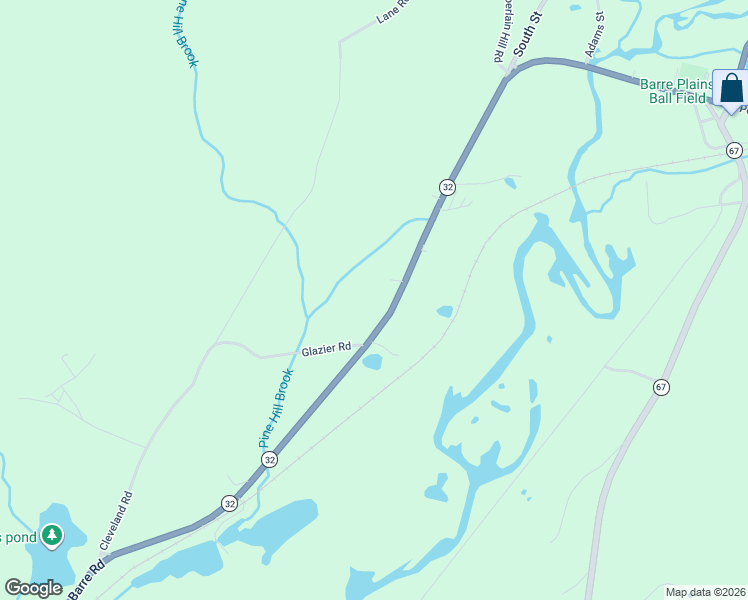map of restaurants, bars, coffee shops, grocery stores, and more near 536 Wheelwright Road in Barre