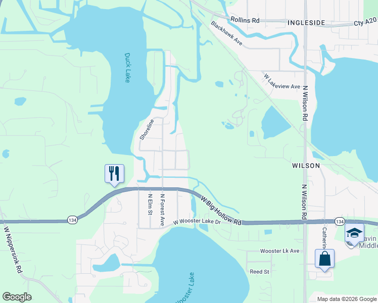 map of restaurants, bars, coffee shops, grocery stores, and more near 35000 Ingleside Drive in Ingleside