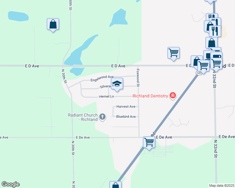 map of restaurants, bars, coffee shops, grocery stores, and more near in Richland