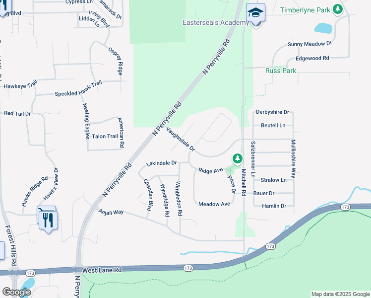 map of restaurants, bars, coffee shops, grocery stores, and more near 7296 Silo Street in Machesney Park