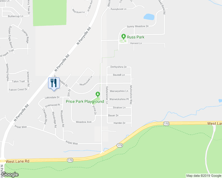 map of restaurants, bars, coffee shops, grocery stores, and more near 3030 Merseyshire Lane in Machesney Park