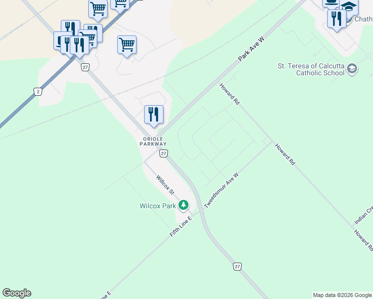 map of restaurants, bars, coffee shops, grocery stores, and more near 179 Manning Drive in Chatham