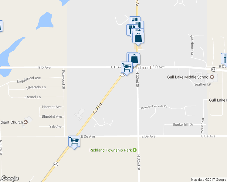 map of restaurants, bars, coffee shops, grocery stores, and more near 8778 Gull Road in Richland