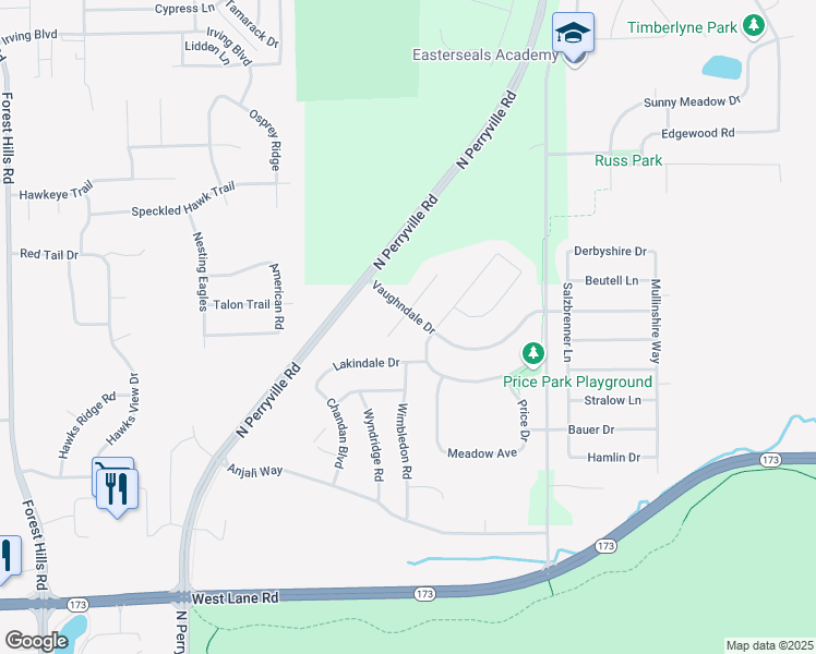 map of restaurants, bars, coffee shops, grocery stores, and more near 7296 Silo Street in Machesney Park