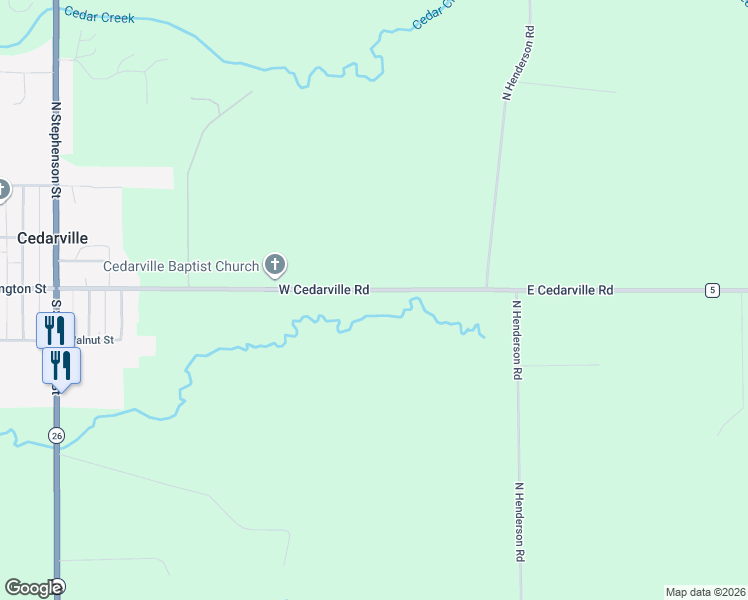 map of restaurants, bars, coffee shops, grocery stores, and more near 395 North Cedarville Road in Freeport