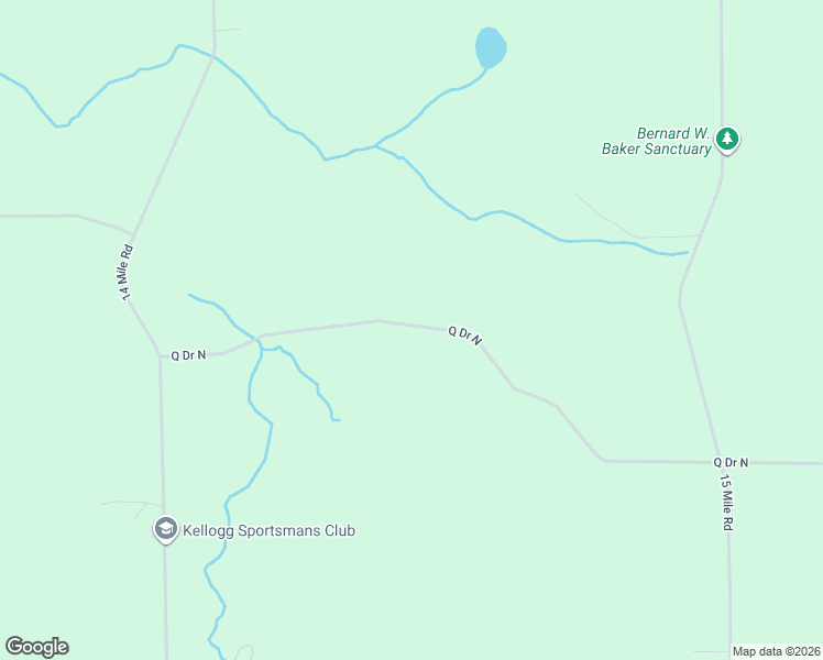 map of restaurants, bars, coffee shops, grocery stores, and more near 13992-14198 Q Drive North in Battle Creek
