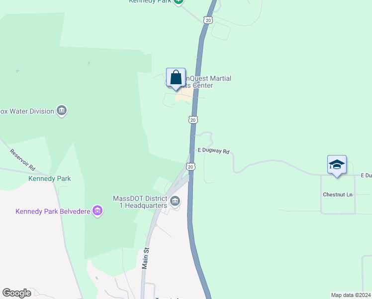 map of restaurants, bars, coffee shops, grocery stores, and more near 1 Pittsfield Road in Lenox