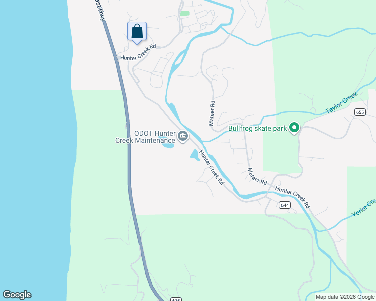 map of restaurants, bars, coffee shops, grocery stores, and more near 28294 Hunter Creek Heights Road in Gold Beach