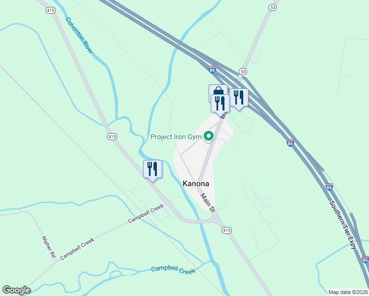 map of restaurants, bars, coffee shops, grocery stores, and more near 7710 Avoca Back Road in Bath