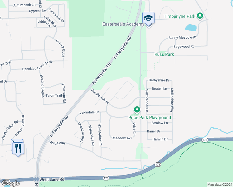 map of restaurants, bars, coffee shops, grocery stores, and more near Silo Street in Winnebago County