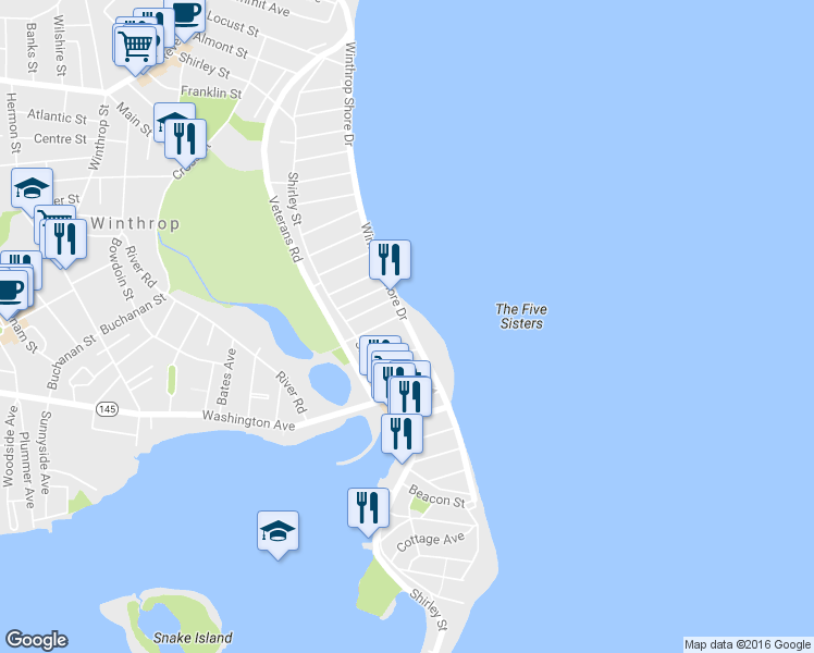 map of restaurants, bars, coffee shops, grocery stores, and more near in Winthrop