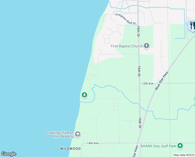 map of restaurants, bars, coffee shops, grocery stores, and more near 76653 11th Avenue in South Haven