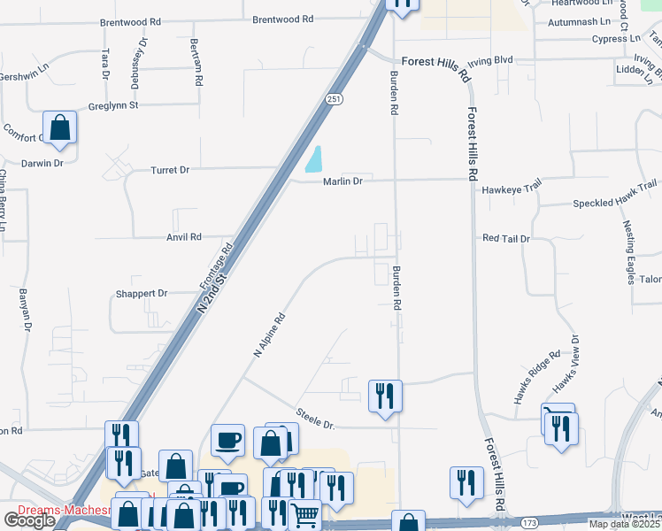 map of restaurants, bars, coffee shops, grocery stores, and more near in Loves Park