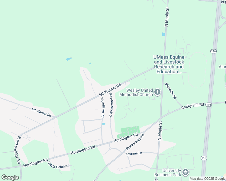 map of restaurants, bars, coffee shops, grocery stores, and more near 114 Mount Warner Road in Hadley