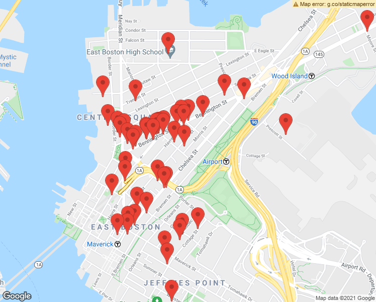 map of restaurants, bars, coffee shops, grocery stores, and more near 223 Marion Street in Boston