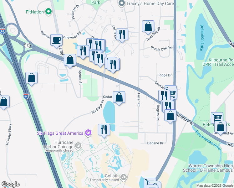 map of restaurants, bars, coffee shops, grocery stores, and more near 1007 Elsie Avenue in Gurnee