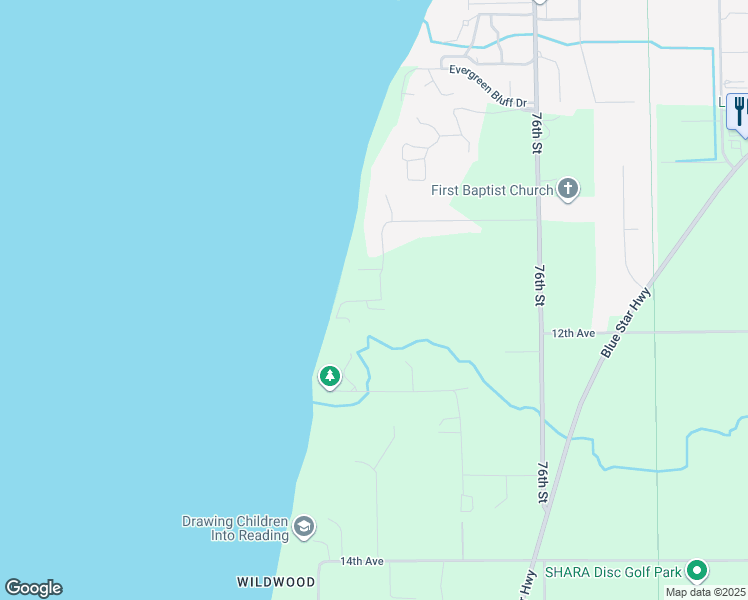 map of restaurants, bars, coffee shops, grocery stores, and more near 76653 11th Avenue in South Haven