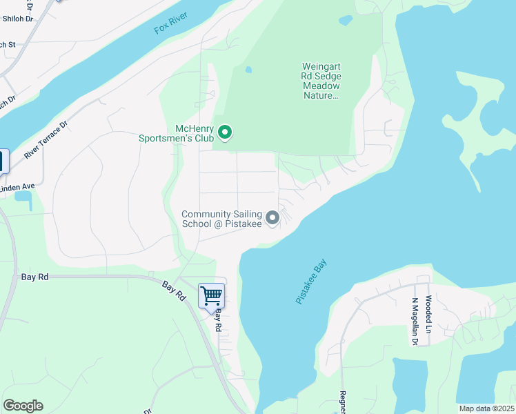 map of restaurants, bars, coffee shops, grocery stores, and more near 1110 Acre Lane in Johnsburg