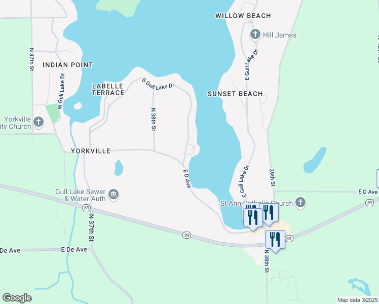 map of restaurants, bars, coffee shops, grocery stores, and more near 207 South Gull Lake Drive in Richland