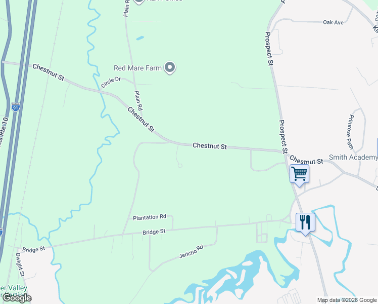 map of restaurants, bars, coffee shops, grocery stores, and more near 69 Chestnut Street in Hatfield
