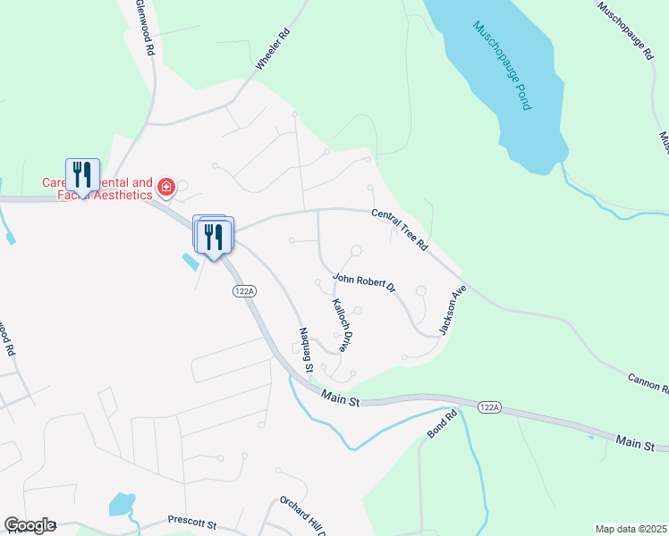 map of restaurants, bars, coffee shops, grocery stores, and more near 15 John Robert Drive in Rutland