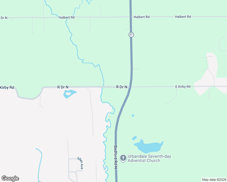 map of restaurants, bars, coffee shops, grocery stores, and more near 3084 R Drive North in Battle Creek