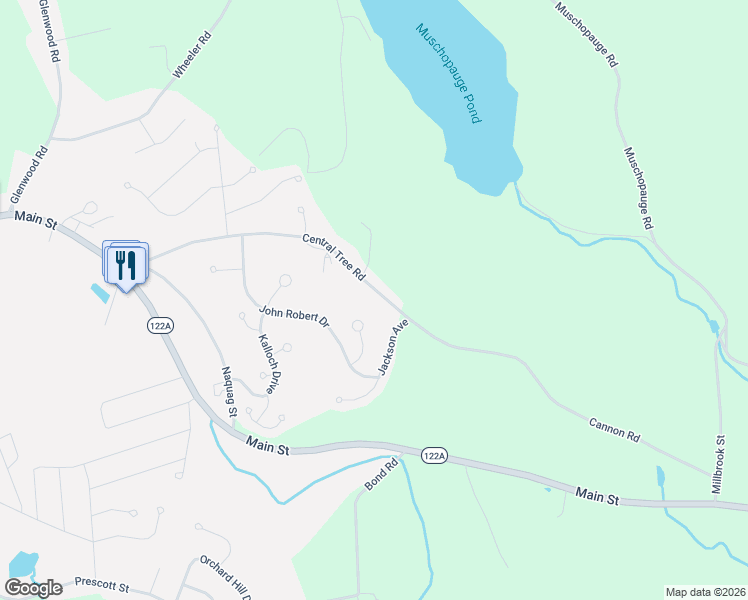 map of restaurants, bars, coffee shops, grocery stores, and more near 62 Central Tree Road in Rutland