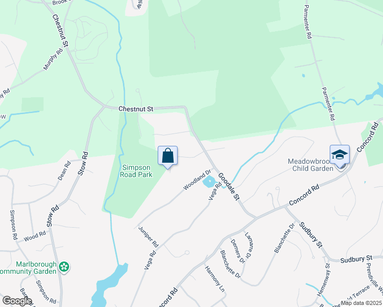 map of restaurants, bars, coffee shops, grocery stores, and more near 1 Hutchinson Drive in Marlborough