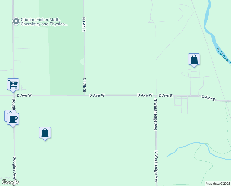 map of restaurants, bars, coffee shops, grocery stores, and more near 454 D Avenue West in Kalamazoo