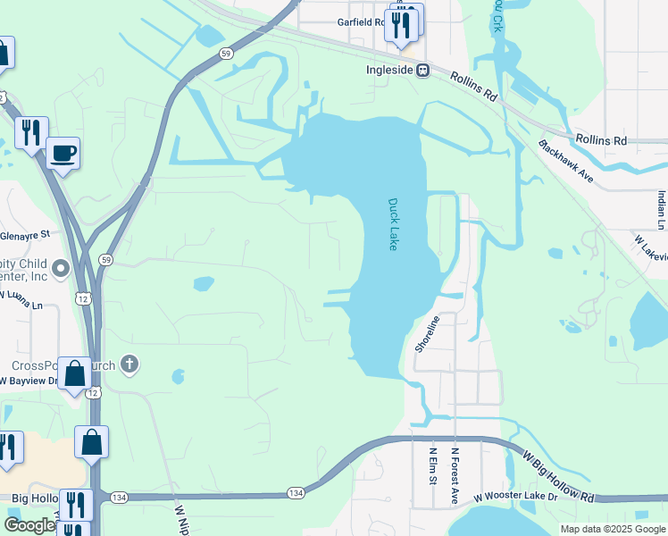 map of restaurants, bars, coffee shops, grocery stores, and more near 35318 Lowood Avenue in Ingleside
