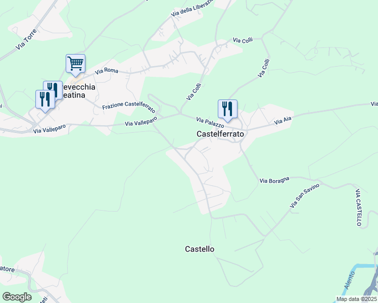 map of restaurants, bars, coffee shops, grocery stores, and more near 171 Via San Savino in Provincia di Chieti