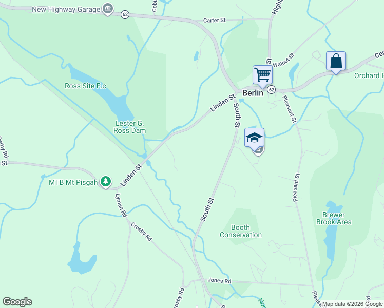 map of restaurants, bars, coffee shops, grocery stores, and more near 72 Linden Street in Berlin
