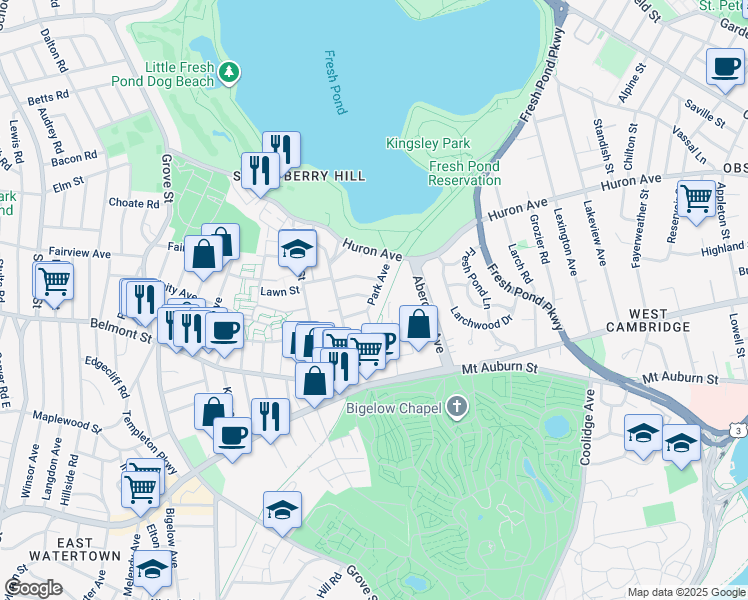 map of restaurants, bars, coffee shops, grocery stores, and more near 16 High Street in Cambridge