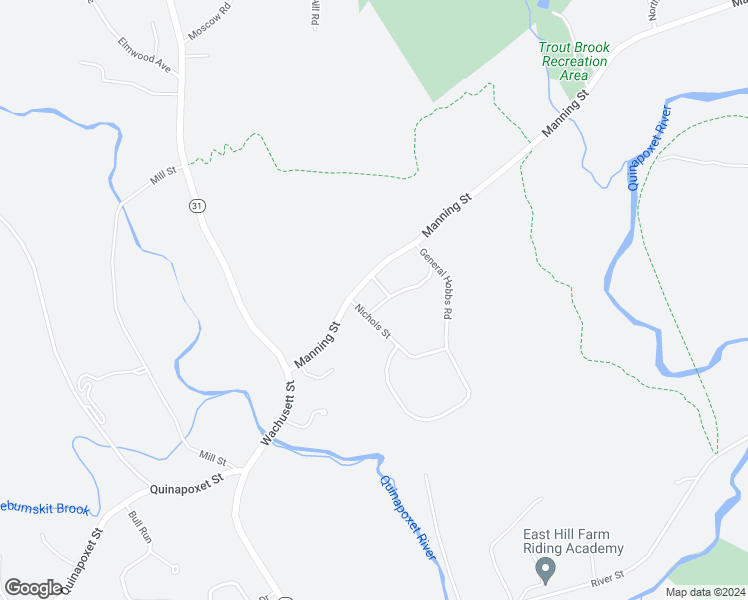 map of restaurants, bars, coffee shops, grocery stores, and more near 10 Nichols Street in Holden