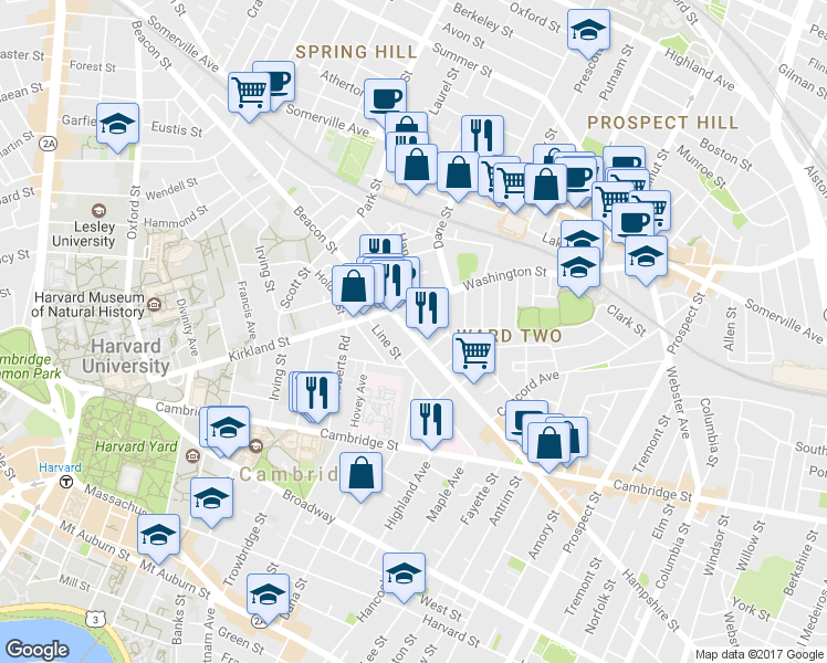 map of restaurants, bars, coffee shops, grocery stores, and more near in Somerville