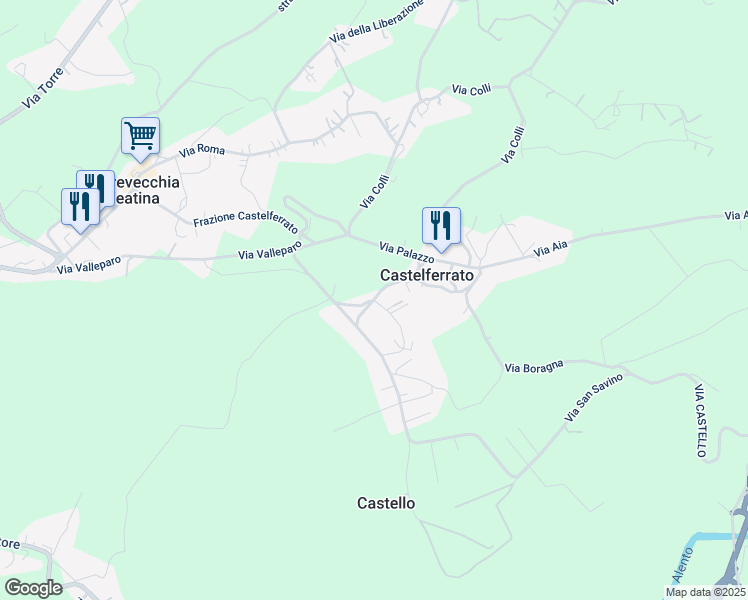 map of restaurants, bars, coffee shops, grocery stores, and more near 171 Via San Savino in Provincia di Chieti