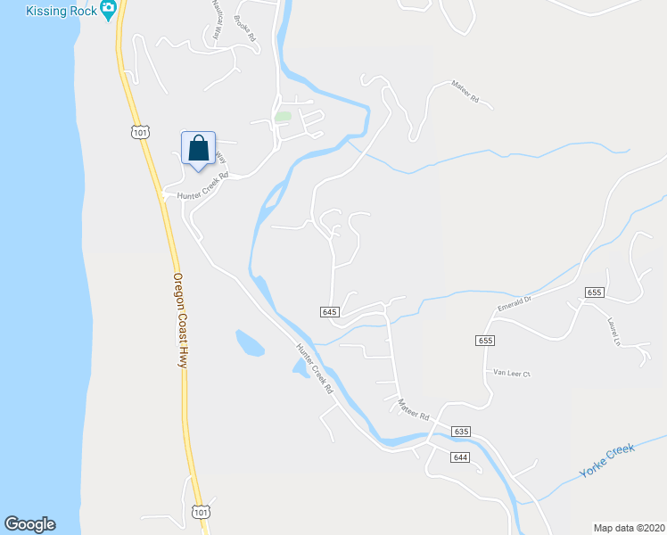 map of restaurants, bars, coffee shops, grocery stores, and more near 28385 Mateer Road in Gold Beach