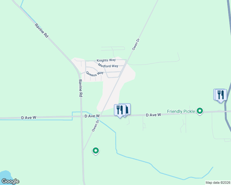 map of restaurants, bars, coffee shops, grocery stores, and more near 8150 Owen Drive in Kalamazoo