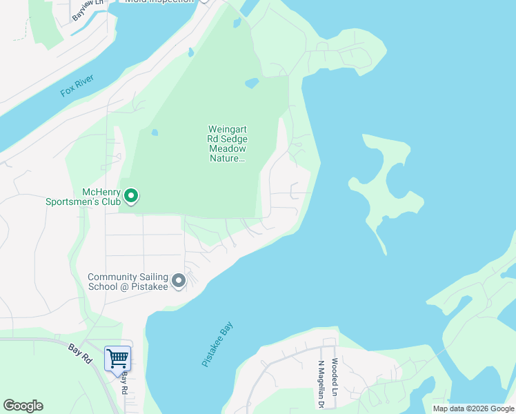 map of restaurants, bars, coffee shops, grocery stores, and more near 3501 Pitzen Road in Johnsburg