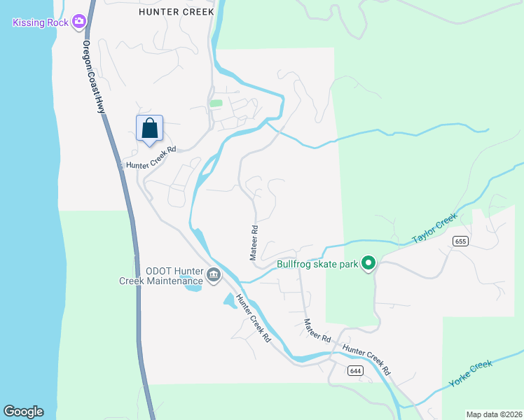 map of restaurants, bars, coffee shops, grocery stores, and more near 28385 Mateer Road in Gold Beach