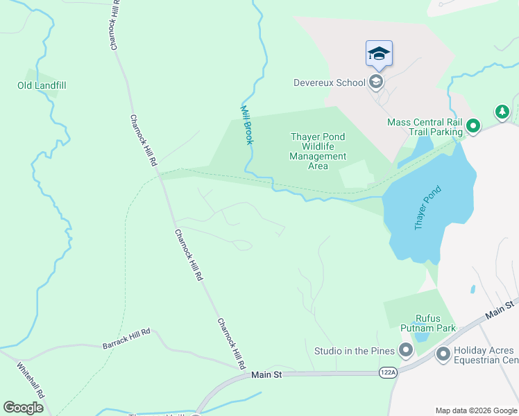 map of restaurants, bars, coffee shops, grocery stores, and more near 53 Woodside Avenue in Rutland
