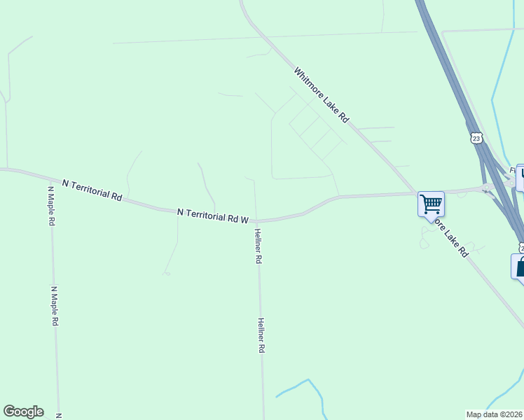 map of restaurants, bars, coffee shops, grocery stores, and more near 680 North Territorial Road West in Ann Arbor