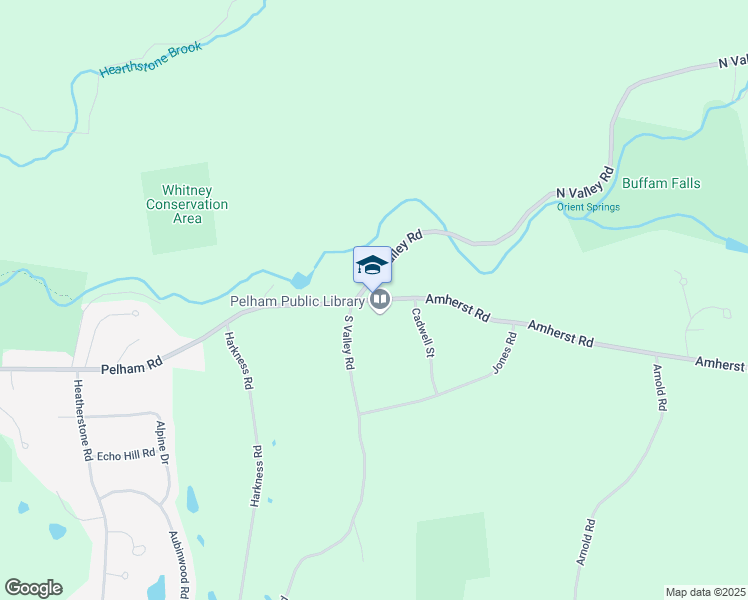 map of restaurants, bars, coffee shops, grocery stores, and more near 45 Amherst Road in Pelham