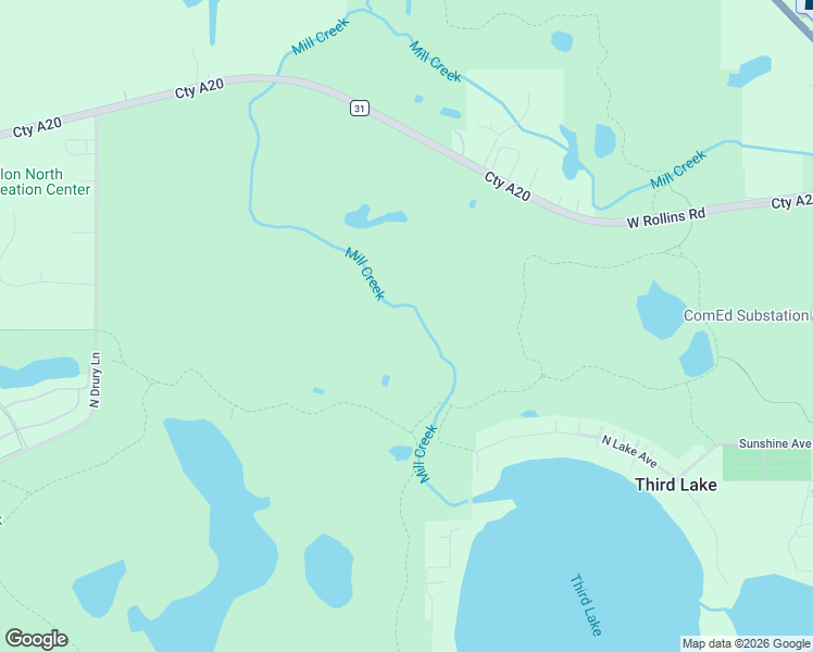 map of restaurants, bars, coffee shops, grocery stores, and more near 19925 West Rollins Road in Lake Villa