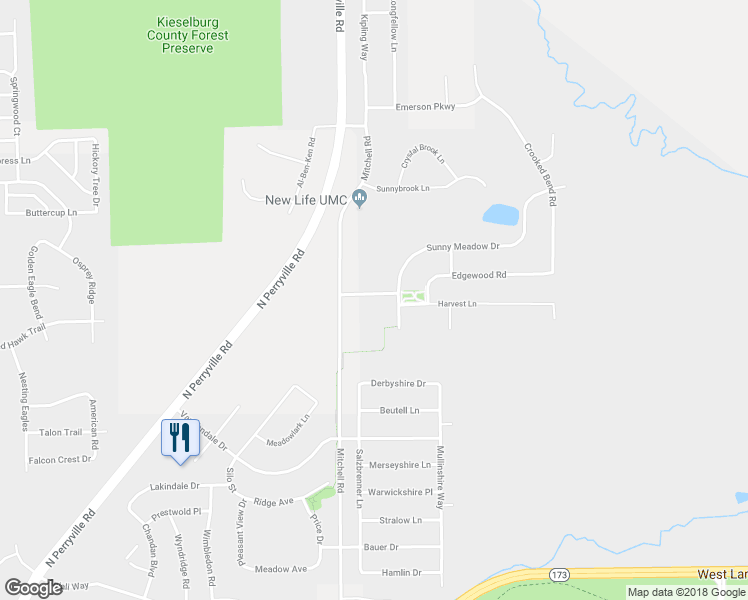 map of restaurants, bars, coffee shops, grocery stores, and more near 6261 Timberlyne Way in Machesney Park