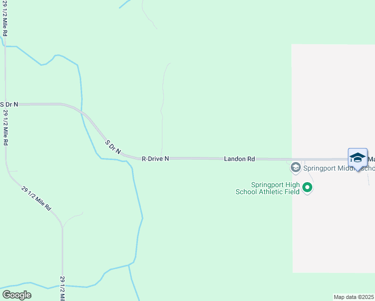 map of restaurants, bars, coffee shops, grocery stores, and more near 16850 Landon Rd in Springport